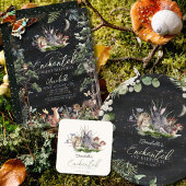 エンチャントフォレストウッドランドアニマルズ誕生日 スタンダードカクテルナプキン