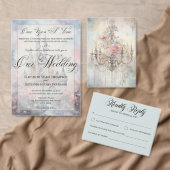 魅惑のおとぎ話の城結婚我々 招待状 (この独立クリエイターのコレクションをカスタマイズ。)