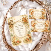 Enchanted Woodland Animals Baby Shower 招待状