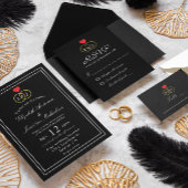 絡み合ったリングや輪結婚の差出人住所 ラベル