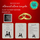 エターナルストーンカップルボホ結婚式招待状