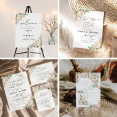 Ethereal赤面ピンクローズブライダルシャワー招待 招待状