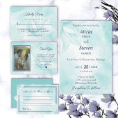 Ethereal Crystal Blue Magnolia結婚の アドバイスカード