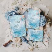 Ethereal Ocean Light Wedding 招待状