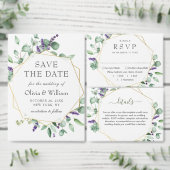 モダンユーカリ幾何結婚フレーム表 プレイスカード (この独立クリエイターのコレクションをカスタマイズ。)