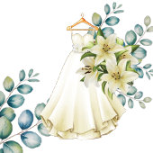 Eucalyptus Leaves Greenery Wedding ミディアムペーパーバッグ