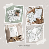 ユーカリの植物学的なエレガントな写真シンプルな結婚式 セーブザデート