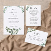 ユーカリの素朴水の色結婚緑 招待状 (この独立クリエイターのコレクションをカスタマイズ。)
