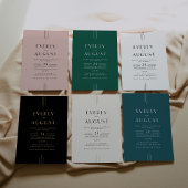 EVERLY Simple Retro Art Deco Peacock Teal Wedding セーブザデート