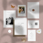 黒エレガント白の表結婚番カード 招待状