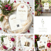 Exquisite Gold Rings Floral Wedding TLW26 招待状