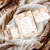 Fairy 1st Birthday Enchanted Garden サンキューカード