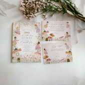 フェアリー赤ちゃんシャワーパーティードテーブルデコール スクエアペーパーコースター