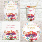 ピンクフローラガールフェアリー誕生日パーティー 紙コップ