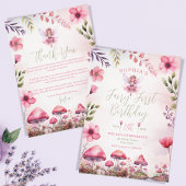 妖精の最初の誕生日魅惑の森のキノコ ラウンドペーパーコースター