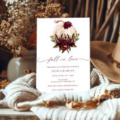 Burgundy Pumpkin Fall in Love Bridal Shower Invite 招待状