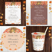 秋の素朴秋インラブブライダルシャワー 招待状