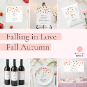 秋ブライダルシャワー葉リーフの水色 ポスター