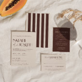 Classy Old Money Chocolate Brown Retro Wedding  セーブザデート