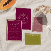 Fancy Dusty Rose Ivory Old Money Wedding Details  エンクロージャーカード