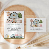 Farm Animals, Cute Animals, First Birthday Welcome アクリルサイン