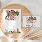 Farm Animals, Cute Animals, First Birthday Welcome ポスター