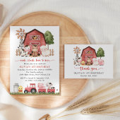 Farm Animals, Cute Animals, Barn, First Birthday スクエアペーパーコースター