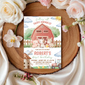 Farm Party Photo 1st Birthday Invite 招待状