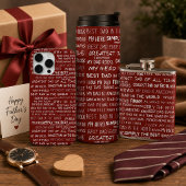 Father’s Day Gift Script Typography Pattern Red ネクタイ