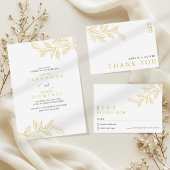 Golden Botanical Garden Wedding Details エンクロージャーカード