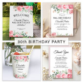Floral elegant 90th birthday party  紙コップ