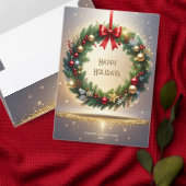 クリスマスのリースの祝祭 カード (この独立クリエイターのコレクションをカスタマイズ。)