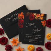 Floral Noir Wedding 招待状