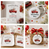 Fire Truck Birthday Firetruck Party 缶バッジ