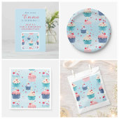 第1の誕生日 – ケーキ、キャンドル、イチゴ – ラウンドシール