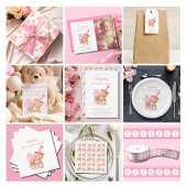 ファースト誕生日ガールテディベアアイスクリーム 横断幕