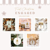 初めてのクリスマス婚約した金ゴールド写真 シーズンカード