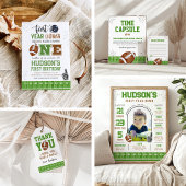 1年目のダウンサッカーの最初の誕生日 招待状