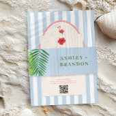 Tropical Retro Coastal Island Wedding Details エンクロージャーカード