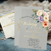 Blush Floral & Wreath - Blue/Rose Gold ゲストブック