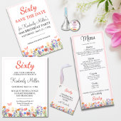 エレガントフローラ60th birthday card 60日付を保存する 案内ポストカード