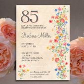 85th Birthday Invite - Floral Wildflowers Elegant 招待状