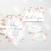 ピンクガーデンベビーシャワーありがとうラベル ギフトタグ