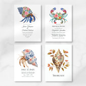 Floral Lobster Coastal Nautical Beach Wedding メニュー