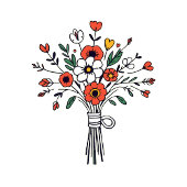 Sophisticated Red Floral Bouquet アクリルサイン