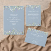Greenery Lilac Floral Dusty Blue 2 Photo Wedding 招待状 (この独立クリエイターのコレクションをカスタマイズ。)