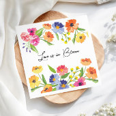 Bright Flower Garden Pink Orange Welcome Sign ポスター
