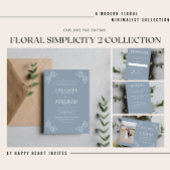 トゥルシンプル6ダスティブルーフローラ結婚ズ 招待状