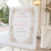 Floral Bow Baby in Bloom Girl Baby Shower 招待状