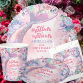 Flower Glitter Mermaid Tail 2nd Birthday ペーパープレート